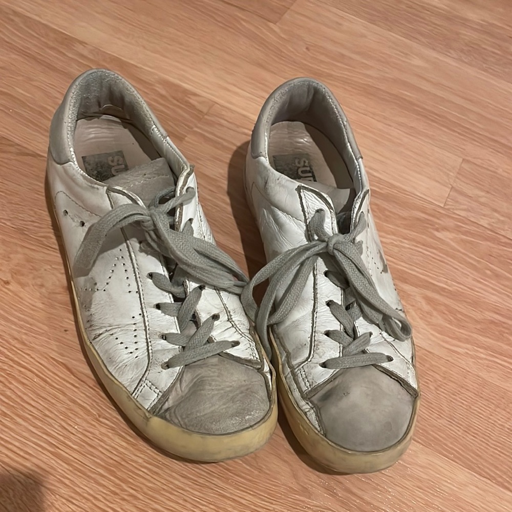Golden Goose Off White, Worn in leather sneakers